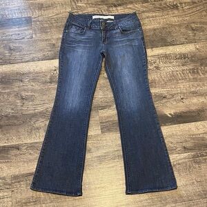 Charlotte Rousse Low Rise Flare Jeans Dark Wash | Size 8R